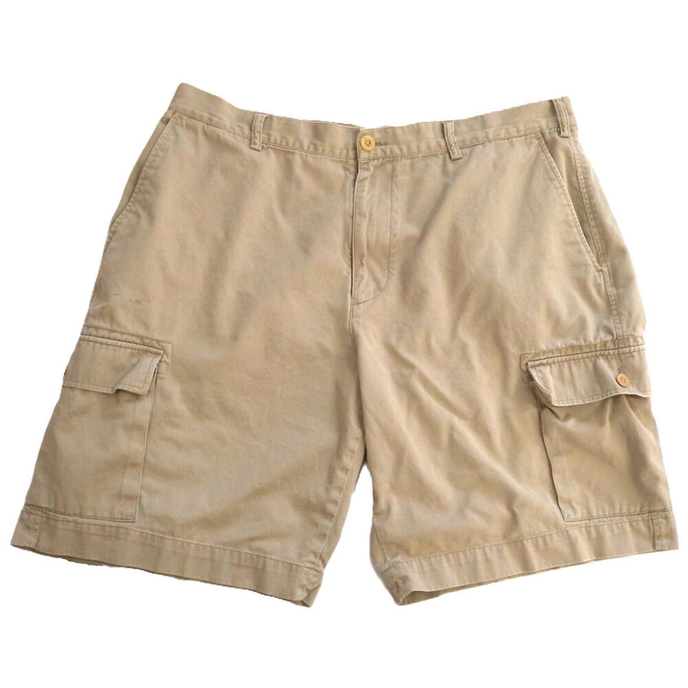 Vintage Nautica Clipper Cargo Shorts Relaxed Fit Beige Cotton Twill Size 38 x 10